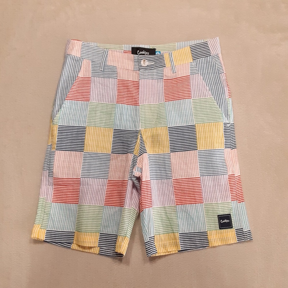 Cookies Mens South Hampton Seersucker Shorts 28 Multicolor 8" Inseam Patchwork